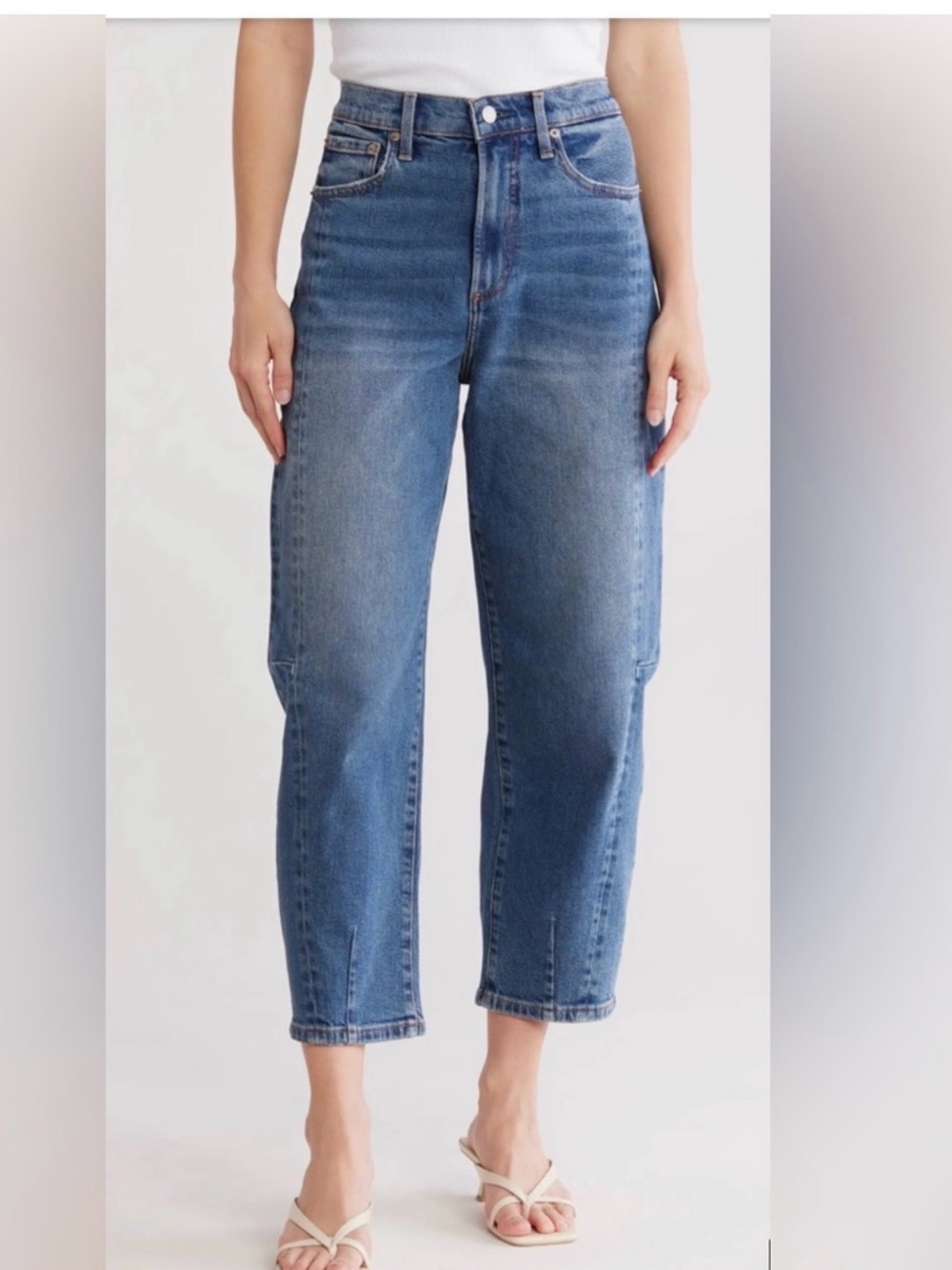 Pistola Eli Barrel Jeans Augustus Wash Cropped High Rise Size 29